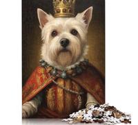 500 Piece Westie The King Creative Square Jigsaw Puzzles for Adults And Wooden Puzzles Toy Intellectual Game 500pcs (52x38cm)