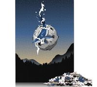 500 Piece Whale And Big Moon Creative Square Jigsaw Puzzles for Adults & Wooden Puzzles Stress Relief Puzzle Games And Unique 500pcs (52x38cm)