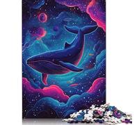 500 Piece Whale in Space Square Puzzles for Adults And Wooden Puzzles Family Activity 500pcs (52x38cm)