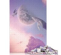 500 Piece Whale in The Sky Square Puzzles for Adults And Wooden Puzzles Family Activity 500pcs (52x38cm)