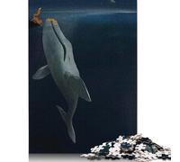 500 Piece Whale Save Fox Adult Puzzles Wooden Puzzles Educational Stress Relief Toy Puzzle 500pcs (52x38cm)