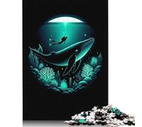 500 Piece Whale Scuba Diving Creative Square Jigsaw Puzzles for Adults And Wooden Puzzles Toy Intellectual Game 500pcs (52x38cm)