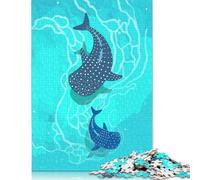 500 Piece Whale Shark Duo Square Puzzles for Adults & Wooden Puzzles Educational Game 500pcs (52x38cm)