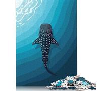 500 Piece Whale Shark in The Ocean Depths Square Puzzle for Adults Wooden Puzzles Educational Puzzle Family Game 500pcs (52x38cm)