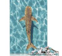 500 Piece Whale Shark in Turquoise Water Creative Square Jigsaw Puzzles for Adults & Wooden Puzzles Educational Toys 500pcs (52x38cm)