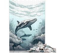 500 Piece Whale Underwater Jigsaw Puzzle for Adult Teenagers Wood Jigsaw Puzzles Educational Game Challenge Toy Birthday Gifts 500pcs (52x38cm)