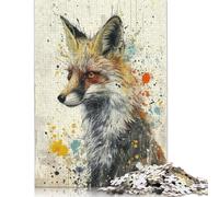 500 Piece Whimsical Fox Art Jigsaws for Adults Wood Puzzle Jigsaws Brain Teaser Puzzles For Adults 500pcs (52x38cm)