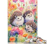 500 Piece Whimsical Hedgehog Jigsaw Puzzles for Adult Teenagers Jigsaws 500 Pieces for Adults& Teens Age 12 Years Up 500pcs (52x38cm)