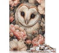 500 Piece Whimsical Owl with Flowers Jigsaw Wooden Puzzles for Adults Puzzles for Adults Teenagers Age 12+ 500pcs (52x38cm)