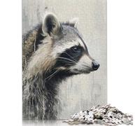 500 Piece Whimsical Raccoon Jigsaw Puzzles for Adult Teenagers Wooden Puzzles for Adults Puzzles Brain Teaser Puzzles For Adults 500pcs (52x38cm)