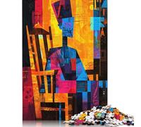 500 Piece Whistler’s Mother Reimagined - Geometric Abstract Expressionism Jigsaw Puzzlesfor Adults Wooden Puzzle for Adults And Teenager Learning Educational Toys 500pcs (52x38cm)
