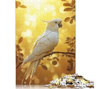 500 Piece White Cockatoo in Golden Light Jigsaw Puzzle for Adult Teenagers Wood Puzzles for Adults Home Decoration Puzzle Toys 500pcs (52x38cm)