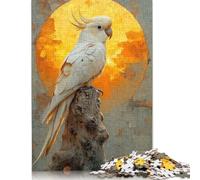 500 Piece White Cockatoo Sunset Adult Puzzles Puzzle for Adults And Teenager Jigsaw Puzzles for Adults Educational Game Challenge Toy 500pcs (52x38cm)