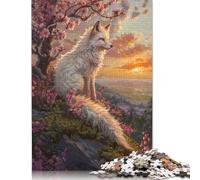 500 Piece White Fox Blossom Tree Art Jigsaw Puzzlesfor Adults Teenagers Puzzles Jigsaw Puzzles for Adult 500pcs (52x38cm)