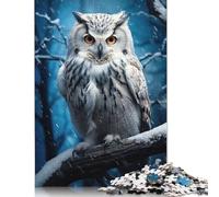 500 Piece White Owl And Snow Puzzles for Adults Wooden Puzzles Educational Games For Kids 500pcs (52x38cm)