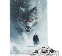 500 Piece White Wolf Encounter Jigsaw Puzzlesfor Adults Teenagers Wooden Puzzle Adult Jigsaw Puzzle Sustainable Puzzle for Adults | Games 500pcs (52x38cm)