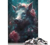 500 Piece Wild Boar Enchanted Place Jigsaw Puzzles for Adult Teenagers Puzzles for Adults Brain Teaser Puzzles For Adults 500pcs (52x38cm)