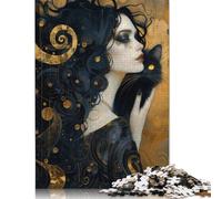 500 Piece Witch And Whimsical Cat Puzzles for Wooden Puzzles Educational Game for Adult 500pcs (52x38cm)