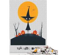 500 Piece Witching Hour - Cute Halloween Witch Art Jigsaw Puzzles for Adult Teenagers Puzzles for Adults Puzzles Puzzles for Adults Teens 500pcs (52x38cm)