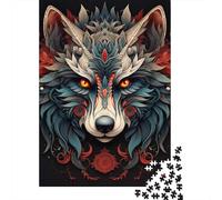 500 Piece Wolf Creative Square Jigsaw Puzzles for Adults & Wooden Puzzles Educational Toys 500pcs (52x38cm)
