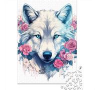 500 Piece Wolf Creative Square Jigsaw Puzzles for Adults & Wooden Puzzles Educational Toys 500pcs (52x38cm)