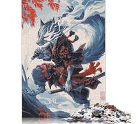 500 Piece Wolf Fantasy Samurai Puzzles for Wooden Puzzles Educational Game for Adult 500pcs (52x38cm)