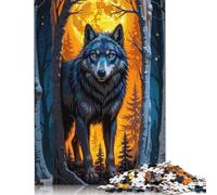 500 Piece Wolf Forest Full Moon Jigsaw Puzzle for Adult Teenagers Puzzle for Adults And Teenager for Adults& Teens Age 12 Years Up 500pcs (52x38cm)