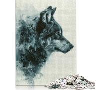 500 Piece Wolf Profile Painting Jigsaw Puzzlesfor Adults Teenagers Puzzles Sustainable Puzzle for Adults | Games 500pcs (52x38cm)