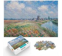 500 Piece Wooden Jigsaw Puzzle for Adults, Claude Monet Bulbfield | Shared puzzle time: focused tabletop leisure on quiet evenings.