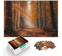 500 Piece Wooden Jigsaw Puzzle for Adults, Forest Path in Autumn | For puzzle fans: Jigsaw Puzzle: structured assembly from border to image details at your own pace.