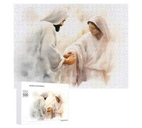 500 Piece Wooden Jigsaw Puzzle for Adults, Jesus Christ Endless Compassion