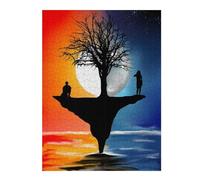 500 Piece Wooden Jigsaw Puzzle for Adults, Two Figures on a Tree Silhouette