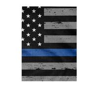 500-Piece Wooden Jigsaw Puzzle in Plastic Box, American Thin Blue Line Flag Prints Eco-Friendly Educational Puzzle for Family Fun & Adult Relaxation, 38x52 CM