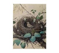 500-Piece Wooden Jigsaw Puzzle in Plastic Box, Birds Home Prints Eco-Friendly Educational Puzzle for Family Fun & Adult Relaxation, 38x52 CM