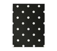 500-Piece Wooden Jigsaw Puzzle in Plastic Box, Black And White Polka Dot Prints Eco-Friendly Educational Puzzle for Family Fun & Adult Relaxation, 38x52 CM