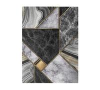 500-Piece Wooden Jigsaw Puzzle in Plastic Box, black marble texture gold Prints Eco-Friendly Educational Puzzle for Family Fun & Adult Relaxation, 38x52 CM