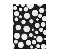 500-Piece Wooden Jigsaw Puzzle in Plastic Box, Black White Polka Dot Prints Eco-Friendly Educational Puzzle for Family Fun & Adult Relaxation, 38x52 CM