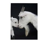 500-Piece Wooden Jigsaw Puzzle in Plastic Box, cute goat mother Prints Eco-Friendly Educational Puzzle for Family Fun & Adult Relaxation, 38x52 CM
