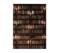 500-Piece Wooden Jigsaw Puzzle in Plastic Box, Library Bookshelf Book Prints Eco-Friendly Educational Puzzle for Family Fun & Adult Relaxation, 38x52 CM