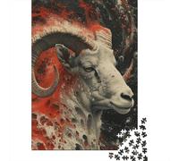 500 Piece Wooden Jigsaw Puzzles Art Goat Jigsaw Puzzle Family Activity 500pcs (52x38cm)