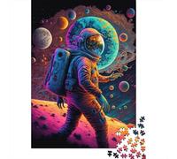 500 Piece Wooden Jigsaw Puzzles Astronaut In Space32 Jigsaw Puzzle Family Activity 500pcs (52x38cm)
