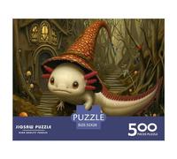 500 Piece Wooden Jigsaw Puzzles Axolotl_wizard Jigsaw Puzzle Family Activity 500pcs (52x38cm)