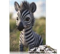 500 Piece Wooden Jigsaw Puzzles Cute Cartoon Baby Zebra Jigsaw Puzzle Family Activity 500pcs (52x38cm)