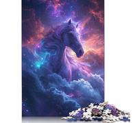 500 Piece Wooden Jigsaw Puzzles for Adults 500 Pieces Colourful Art Horse Jigsaw Puzzles for Adults Birthday Gifts 500pcs (52x38cm)