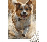 500 Piece Wooden Jigsaw Puzzles for Adults Border Collie Jigsaw Puzzle for Children Family Games 500pcs (52x38cm)