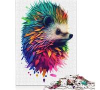 500 Piece Wooden Jigsaw Puzzles for Adults Colorful Hedgehog Animals Jigsaw Puzzle for Children Family Games 500pcs (52x38cm)