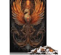 500 Piece Wooden Jigsaw Puzzles for Adults Golden Phoenix Bird Jigsaw Puzzle for Children Family Games 500pcs (52x38cm)