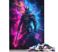500 Piece Wooden Jigsaw Puzzles for Adults Knight in Cosmic Flames Jigsaw Puzzle for Children Family Games 500pcs (52x38cm)