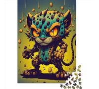 500 Piece Wooden Jigsaw Puzzles for Adults Kung Fu Leopard Jigsaw Puzzle for Children Family Games 500pcs (52x38cm)