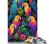 500 Piece Wooden Jigsaw Puzzles for Adults Macaw Gathering Jigsaw Puzzle for Children Family Games 500pcs (52x38cm)